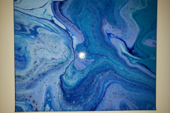 Blue & Purple Wave Fluid Acrylic Painting